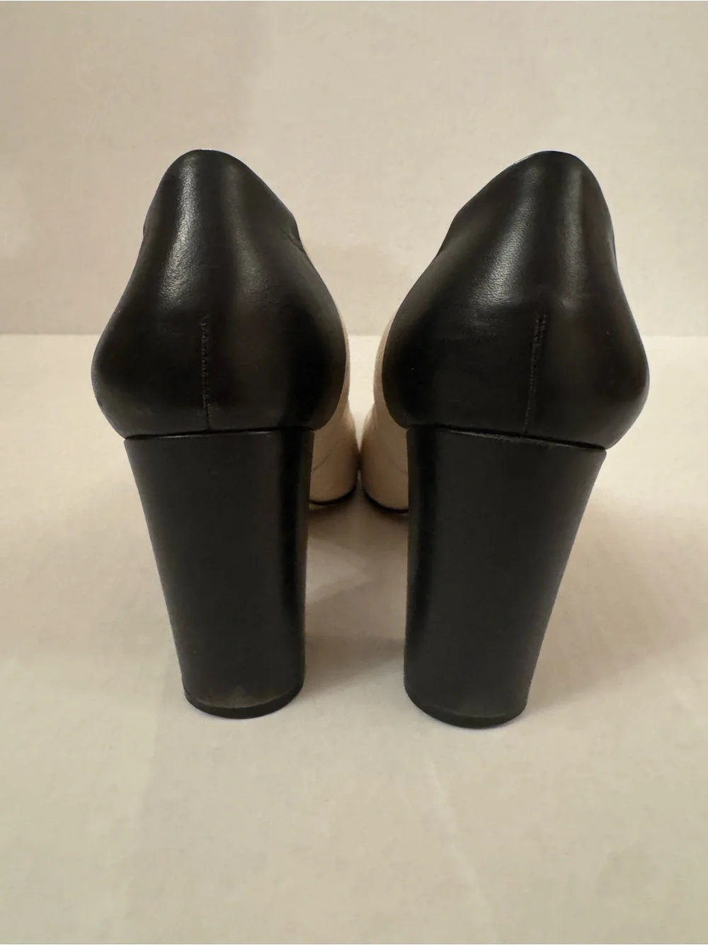 Banana Republic Beige, Taupe & Black Colorblock Block Heel Pumps - Picture 6 of 13